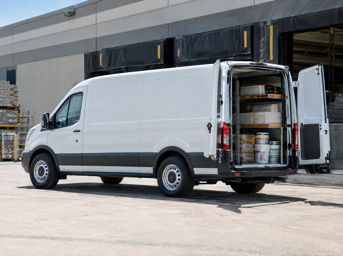 Webco delivery van loaded with supplies