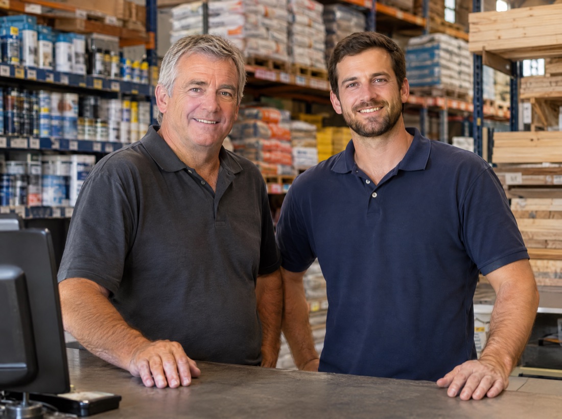 The family behind Webco Sealants at the counter